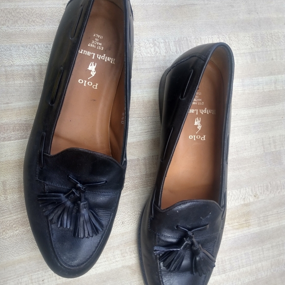 Ralph Lauren Mens Italy Tassel Black Slipon Loafer Size 8.5D (0001) - Picture 7 of 10